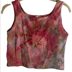 Jewel Toned Ice Dye Tie Dye Crop Top